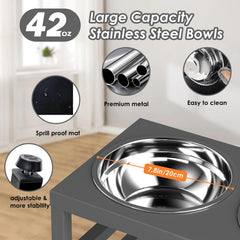 ADENGL splash-proof mat under bowls keeps the feeding area dry and tidy.