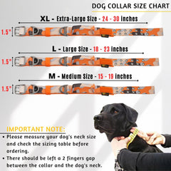 ADITYNA heavy-duty dog collar side view in camo orange for outdoor use