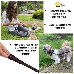 ADITYNA premium leather leash 6ft with 360-degree clasp emphasizes secure control for small and medium dogs.