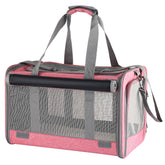 Adkyop large pink soft-sided carrier ventilated top for breathable travel.