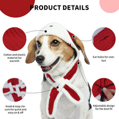 ADNIKIA dog winter hat ear holes provides snug warmth with easy on-off access.