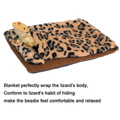 ADOGGYGO leopard-pattern Bearded Dragon Bed adds stylish warmth for reptiles
