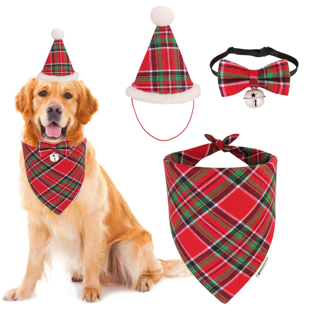 ADOGGYGO Christmas bandana closeup highlights soft cotton comfort for all-day wear