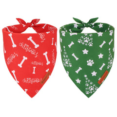 ADOGGYGO Christmas dog bandana red merry design for festive holiday photos