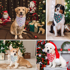ADOGGYGO dog bandana Santa-pattern shown for stylish holiday wear and everyday cute looks.