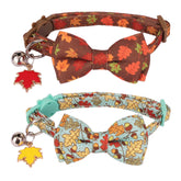 ADOGGYGO fall cat collar with removable bow bell for easy customization