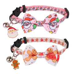 ADOGGYGO pink christmas cat collar snowman pattern for a festive look.