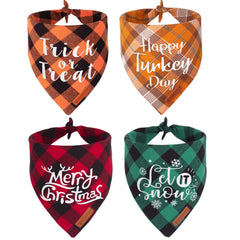 ADOGGYGO plaid holiday dog bandana Halloween on neck for festive photoshoots