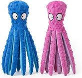 AdoPet Squeaky Octopus Toy blue front view for interactive indoor play.