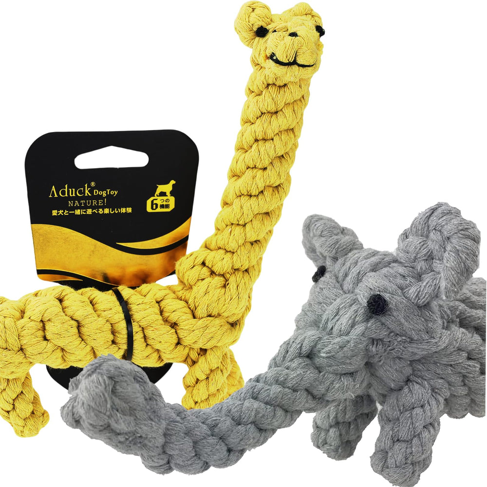 ADUCK elephant rope toy for teeth cleaning during puppy play and training