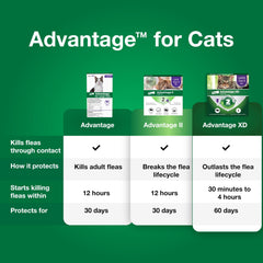 Advantage fragrance-free formula close-up highlights gentle, fragrance-free protection for sensitive cats.