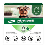 Advantage II Small Dog bottle close-up showing easy topical application