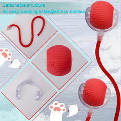 AebDerp Interactive Cat Ball red LED-lighting captures attention during night play sessions.