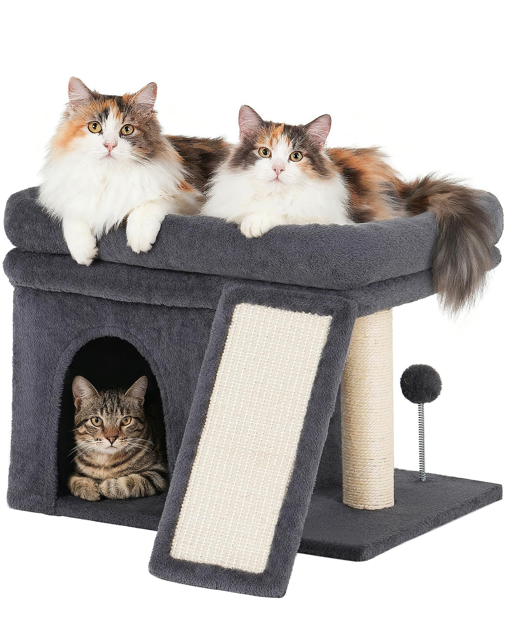 Aechonow 14-cat-tree top perch: roomy lounge for large cats and calm surveying.