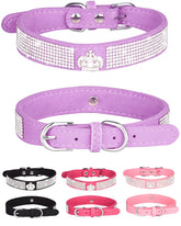 Aecllcea dog collar small-bling-pink shows soft suede and sparkle