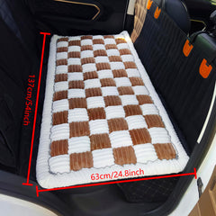 AEEISHOMEREFORM non-slip dog seat cover anchors on seats to prevent shifting during trips.