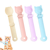 Aerbee cat strip feeder spoon beige showing controlled dispensing for wet treats.