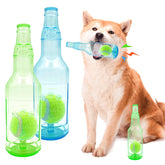 Aerbee water bottle dog toy blue with squeak for active play