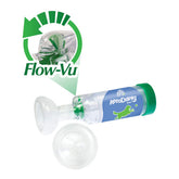 AeroDawg inhaler with Flow-Vu indicator showing breaths for proper fit.