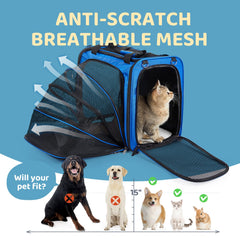 A.FATI cat carrier litter-box-leak-proof-top keeps travel clean and odor controlled.