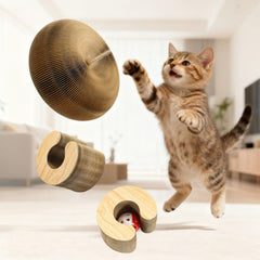 Affiuya Foldable corrugated cardboard scratcher saves space and adapts shapes.