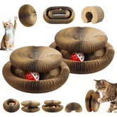 Affiuya Magic Organ Cat Scratcher folded for compact storage and easy setup.