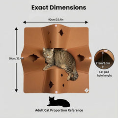 AFLIFLI 4-way felt cat cave image highlights multiple entry points for exploration.