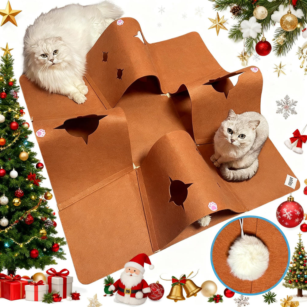 AFLIFLI interactive cat tunnel mat assembly demonstrates modular play for curious cats.