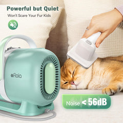 Afloia dog grooming kit 1.5L dust cup reduces frequent emptying during sessions.