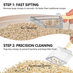 AFOLOREET wooden-handle scoop shows ergonomic grip for comfortable scooping.