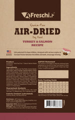 Afreschi air-dried dog food W-shaped kibble closeup promotes thorough chewing.