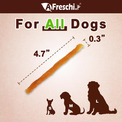Afreschi Soft Chicken Dog Treats closeup bite highlighting tender texture for puppies.