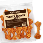 A Freschi srl turkey tendons 8oz pack in packaging—premium USA-sourced protein for dogs.
