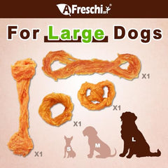 AFreschi Turkey Tendons long-lasting-chew close-up illustrates an enjoyable, tastier alternative to rawhide.