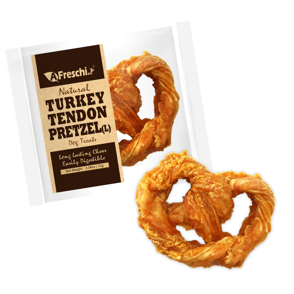 A Freschi Turkey Tendons front view long-lasting chew for large dogs