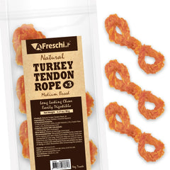 AFreschi turkey tendons USA-sourced pack: natural protein chews