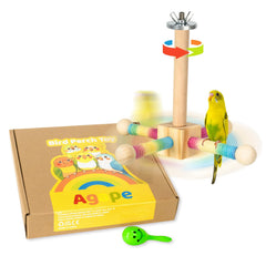 Agape 360° rotating parrot perch demonstrates smooth motion for daily energy expenditure