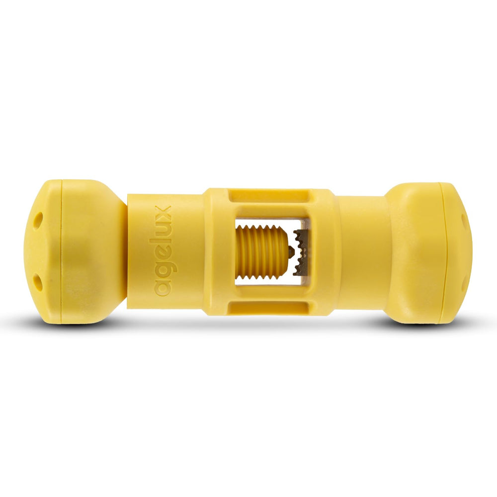 Agelux Bully Stick Holder secures a chew for safer, mess-free playtime.