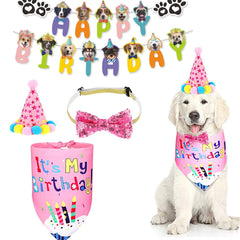Agirlvct blue bling dog birthday hat adds sparkle to celebration photos