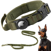 AGPETS Tactical AirTag dog collar green strap—durable everyday wear for active dogs.
