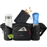 AGPTEK dog walking fanny pack front view for hands-free convenience on jogs.