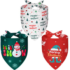Agroon Christmas dog bandanas patterns closeup highlights reversible design options for cute photos.