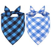 Agroon dog bandana blue plaid triangle small enhances pet style.