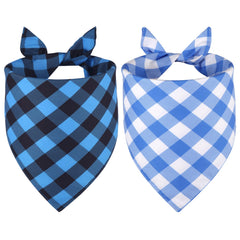 Agroon dog bandana blue plaid triangle small enhances pet style.
