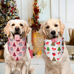 Agroon xlarge dog bandana reversible triangle pattern worn for holiday styling.