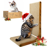AGYM Cat Scratcher 26in L-shape with box supports comfortable scratching and containment.