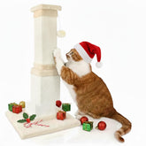 AGYM cat scratching post 32-inch vertical beige with natural sisal for large cats.