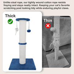 Ahomdoo sisal rope-wrapped post shows durable material ideal for daily claw maintenance.