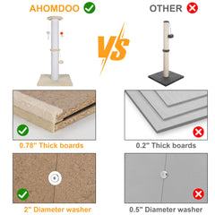 Ahomdoo sturdy reinforced-base closeup shows stability for chunky climbers and busy indoor homes