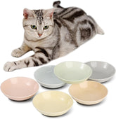 AHX ceramic cat bowl set colorful dishes six-pack supports multi-cat meals and mood